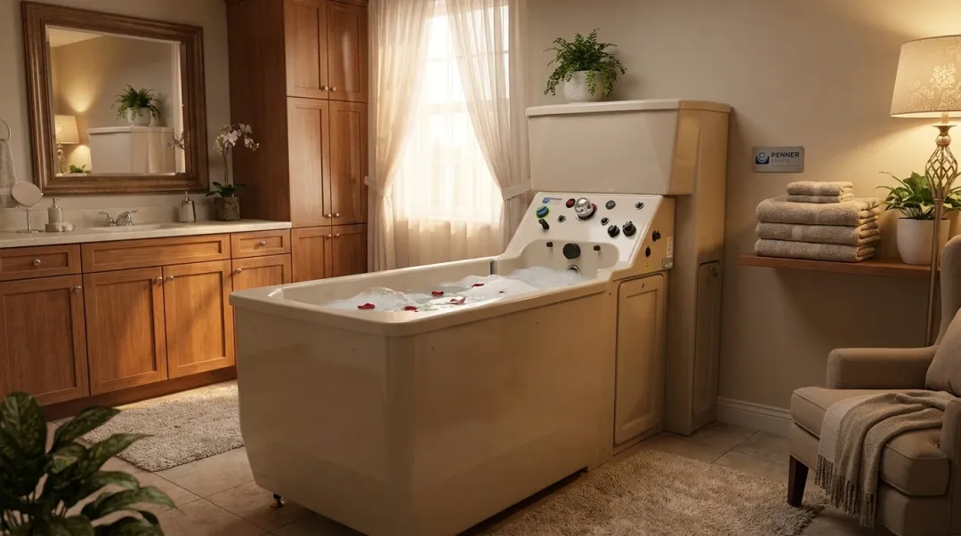 Penner therapeutic bathing system installed in long-term care facility room