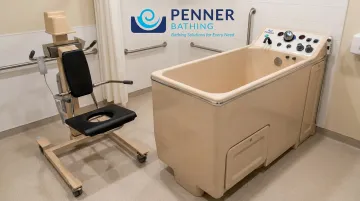 Penner Bathing healthcare bathing system with antimicrobial design for long-term care
