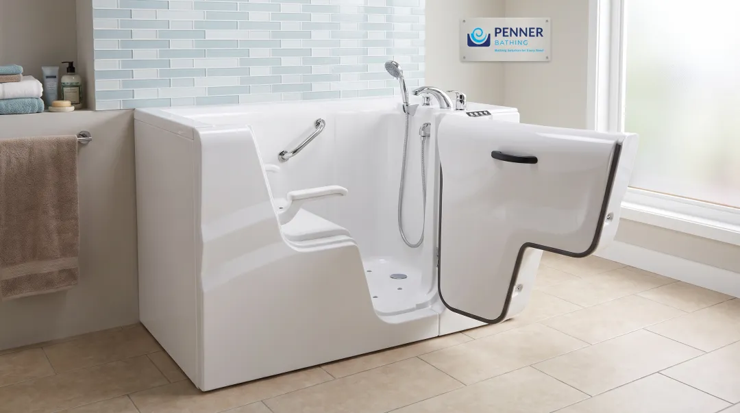 Dream Spa low-threshold walk-in bathtub with swing-out door
