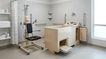 Penner therapeutic bathing system with antimicrobial features in long-term care facility