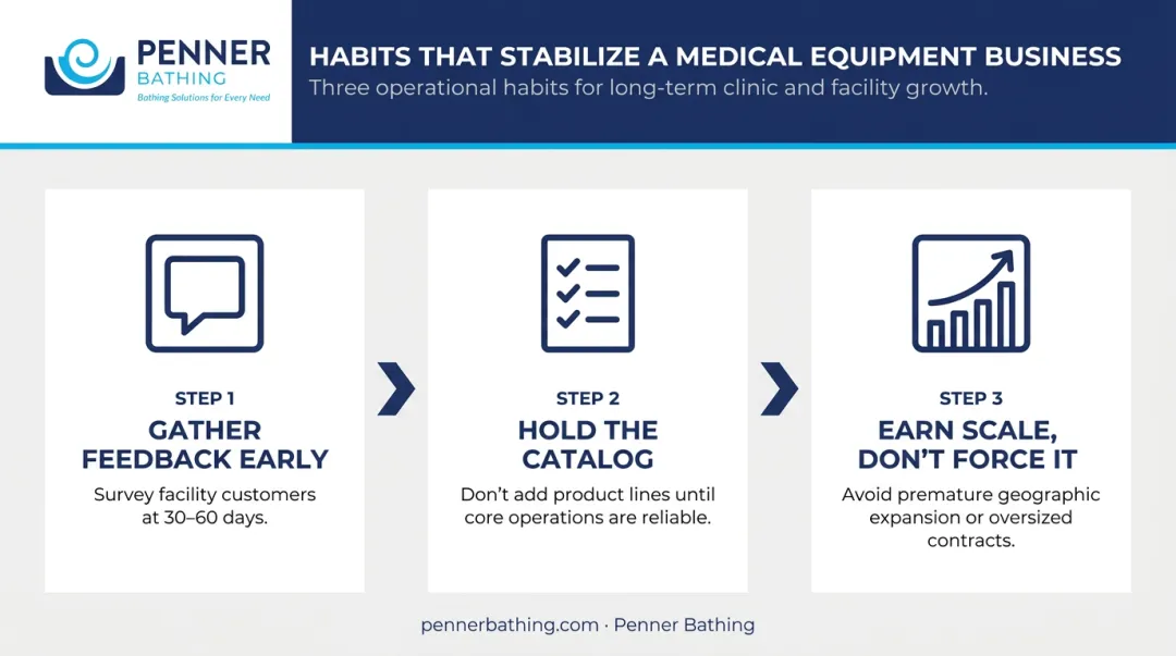 Three business stabilization habits for medical equipment companies cash flow growth