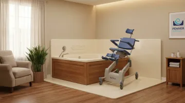 Penner Bathing homelike long-term care bathing system in nursing facility