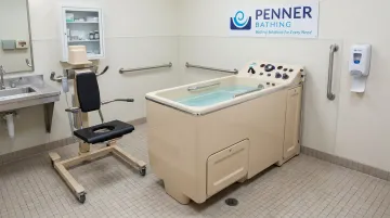 Penner healthcare bathing system with BioCote antimicrobial technology for long-term care facilities