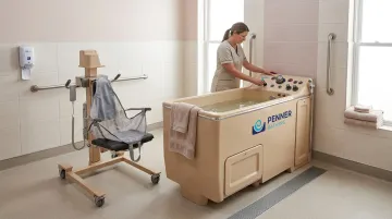 Penner Bathing healthcare spa system showing disinfection and antimicrobial surface features