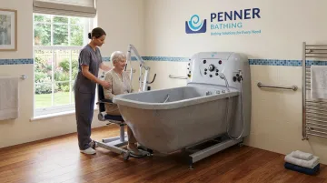 Penner Bathing system designed for assisted living caregiver efficiency and resident dignity