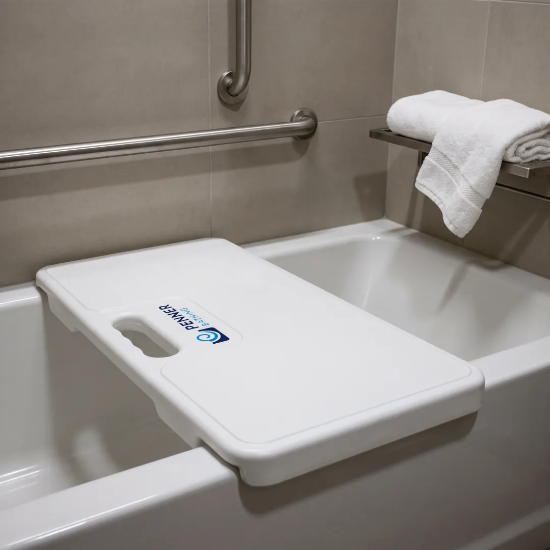 Bathtub board in a hospital bathroom