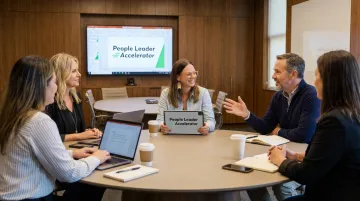 People Leader Accelerator cohort session with senior HR professionals and faculty mentor