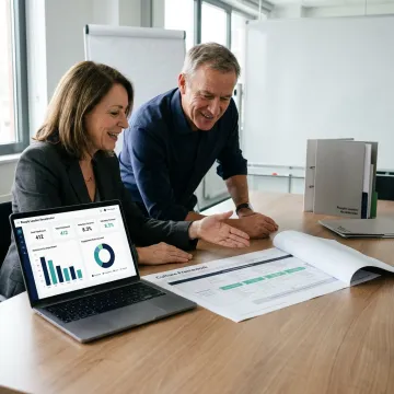 HR leaders reviewing sustainable workforce strategy
