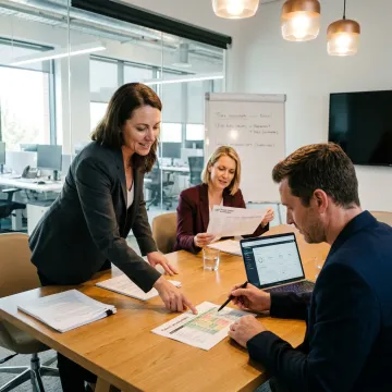 HR advisors reviewing workforce strategy with business leaders