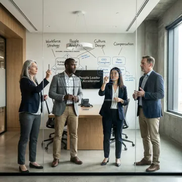 HR leaders planning a workplace transformation process