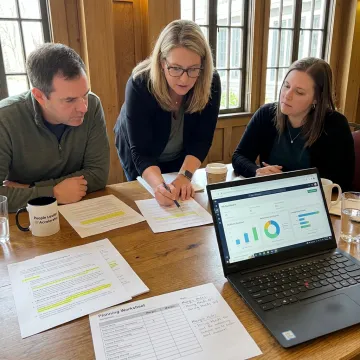 Small business HR strategy meeting