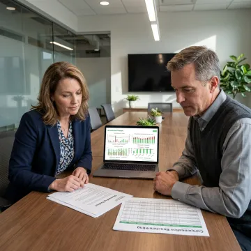 HR advisors reviewing workforce planning documents