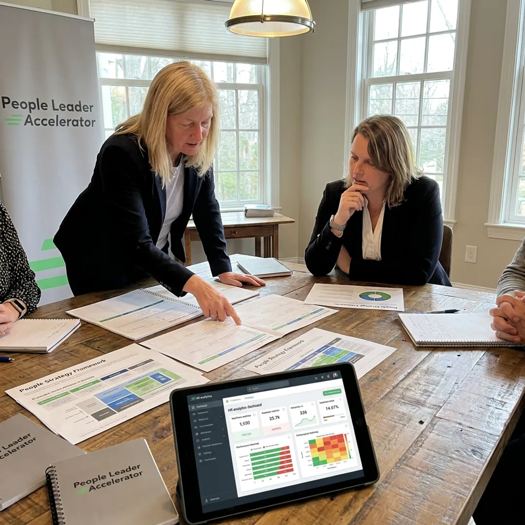 HR leaders reviewing strategy frameworks