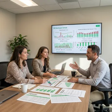 HR team reviewing people analytics dashboard