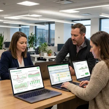 HR technology dashboard on laptop