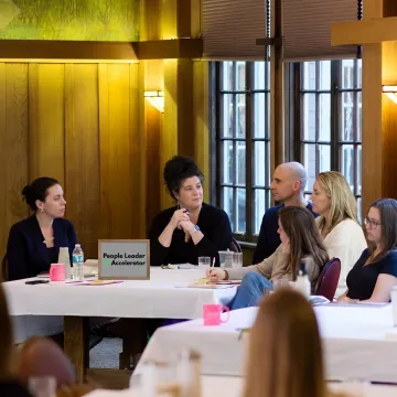 Mediator guiding a workplace discussion