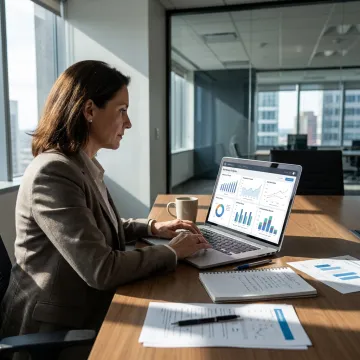 HR leader reviewing workforce analytics dashboard