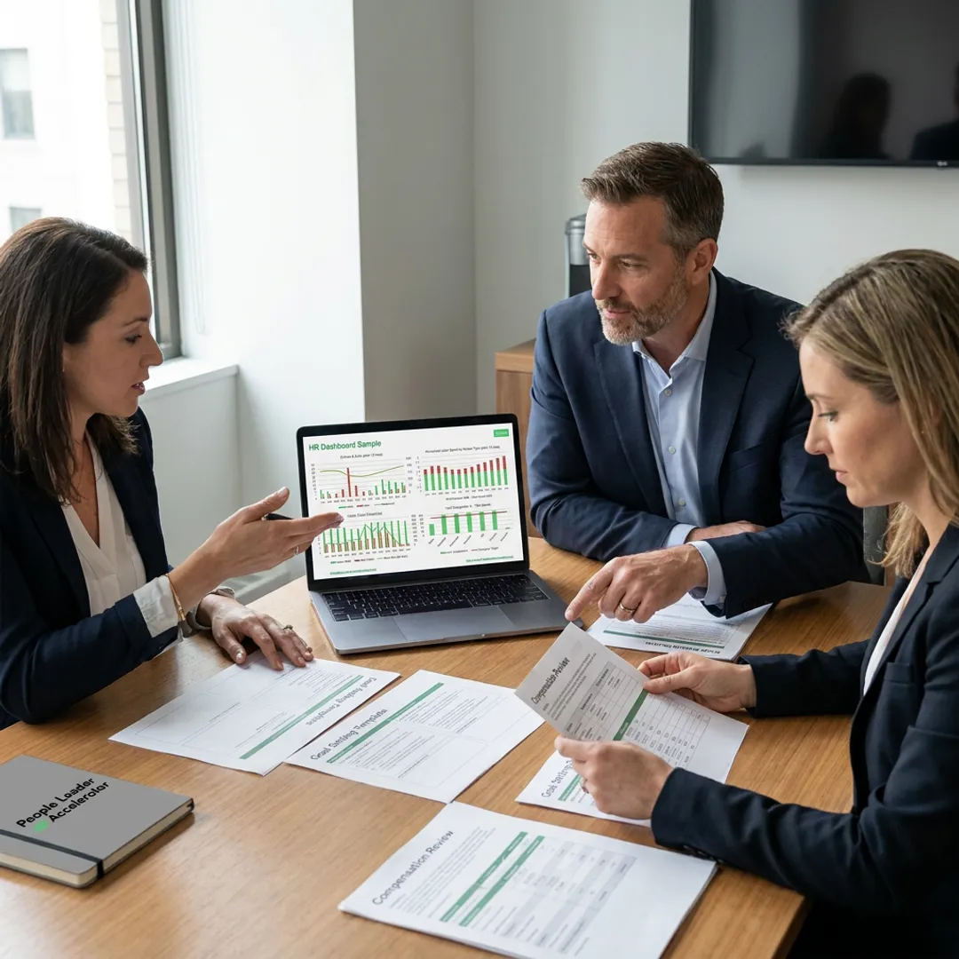 HR leaders reviewing performance dashboards