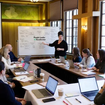 Leadership consulting session with HR executives