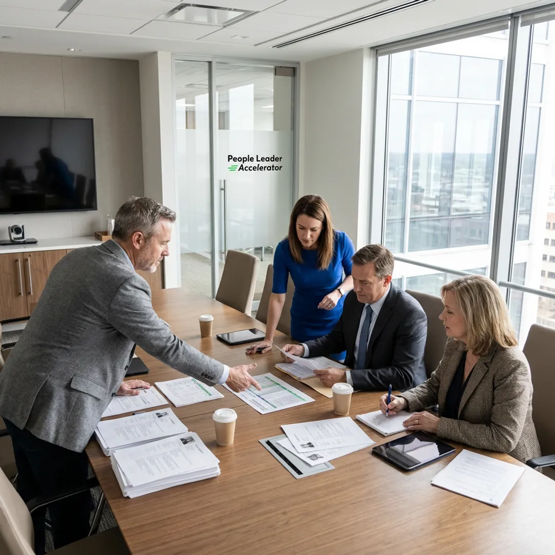 HR leaders reviewing executive candidate profiles