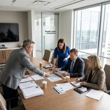HR leaders reviewing executive candidate profiles