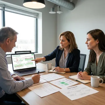 HR leaders reviewing people analytics dashboards