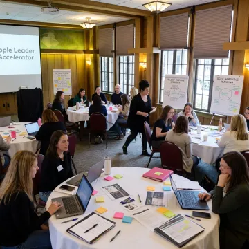 HR leaders in a facilitated strategy workshop