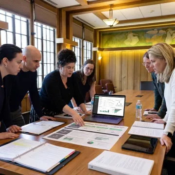HR leaders reviewing people strategy documents