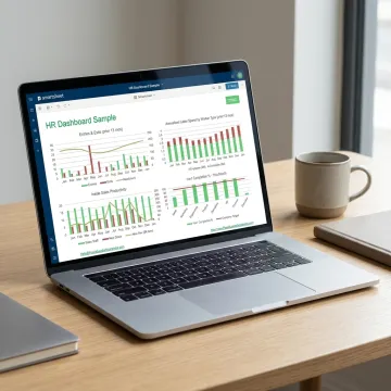Smartsheet HR dashboard on laptop