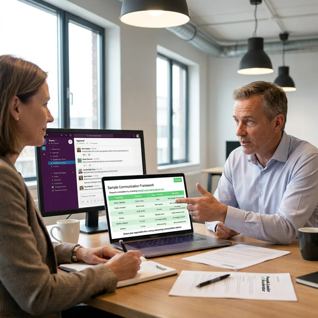 HR leaders reviewing employee communication framework