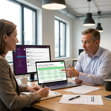 HR leaders reviewing employee communication framework