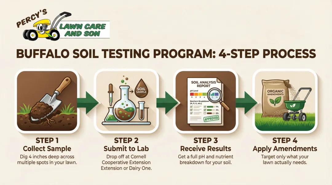 Buffalo soil testing process four steps from sampling to lawn amendment