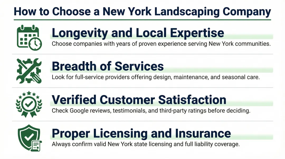 Four key criteria for choosing a residential landscaping company in New York
