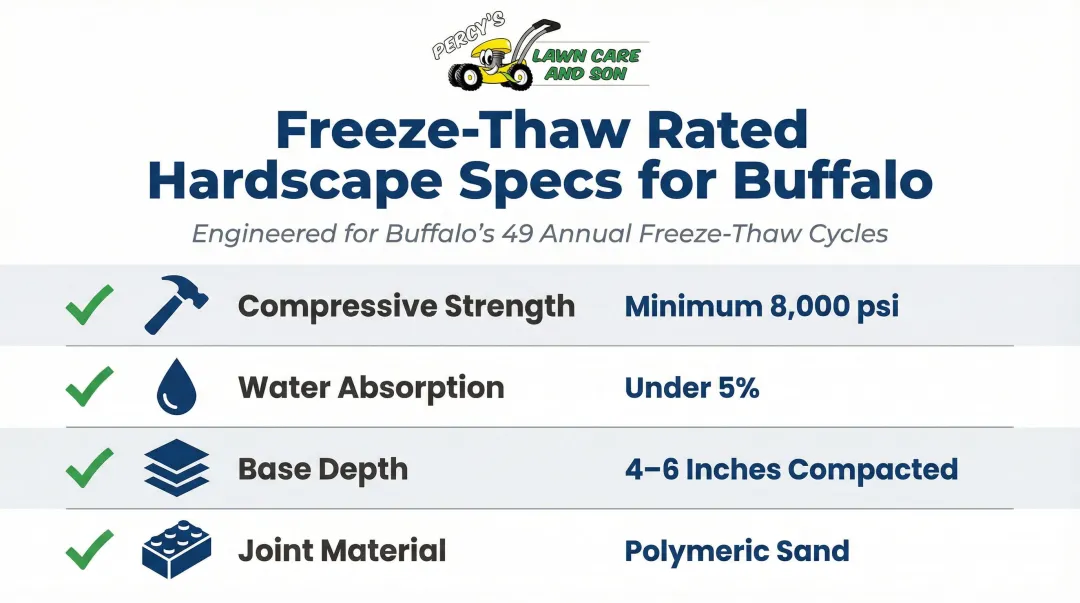 Buffalo freeze-thaw hardscape material specifications checklist for front yards