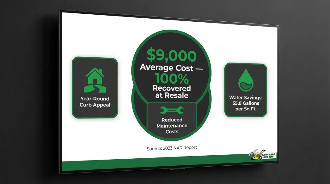 Rock garden landscape upgrade ROI comparison showing 100 percent cost recovery at resale