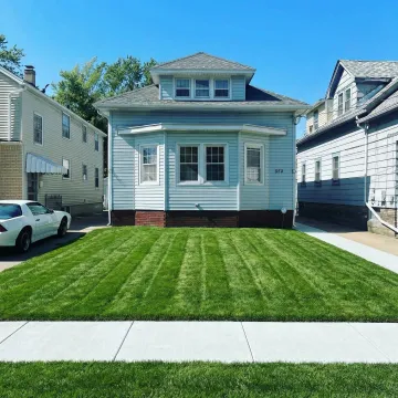 Affordable lawn care service in Buffalo, NY — freshly mowed green lawn