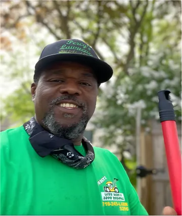 Percy Eldridge, Founder of Percy's Lawn Care and Son