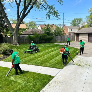 Spring lawn mowing and cleanup service