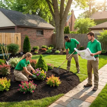 Custom landscape design and planting work