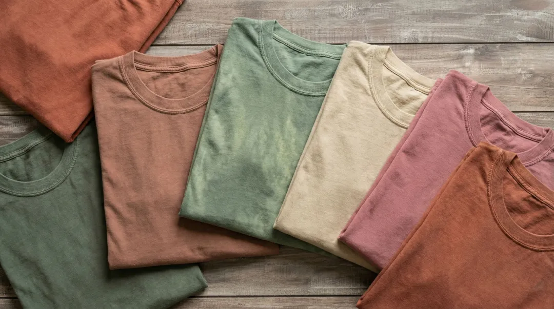 Comfort Colors garment-dyed vintage heavyweight t-shirts in multiple earth tone colors
