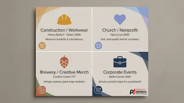 Screen printing blank t-shirt selection guide matched to four common use cases