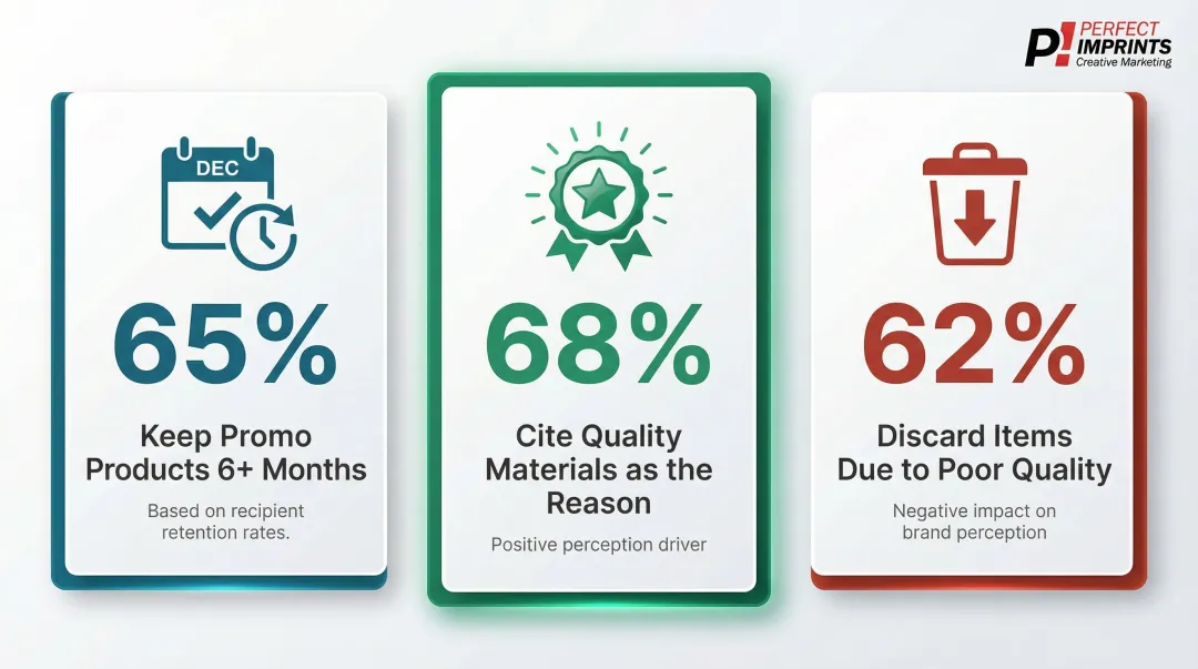 Promotional product consumer retention statistics and brand perception impact data