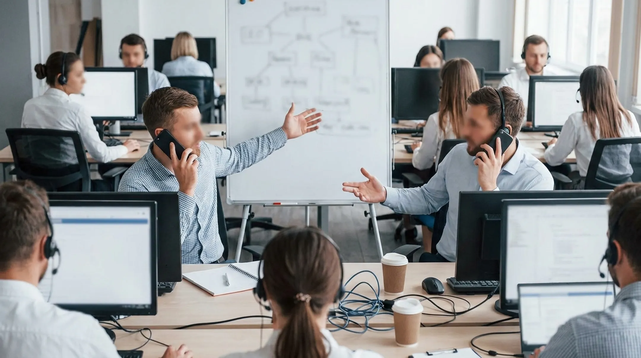 Performance marketing team connecting qualified calls with advertiser intake staff