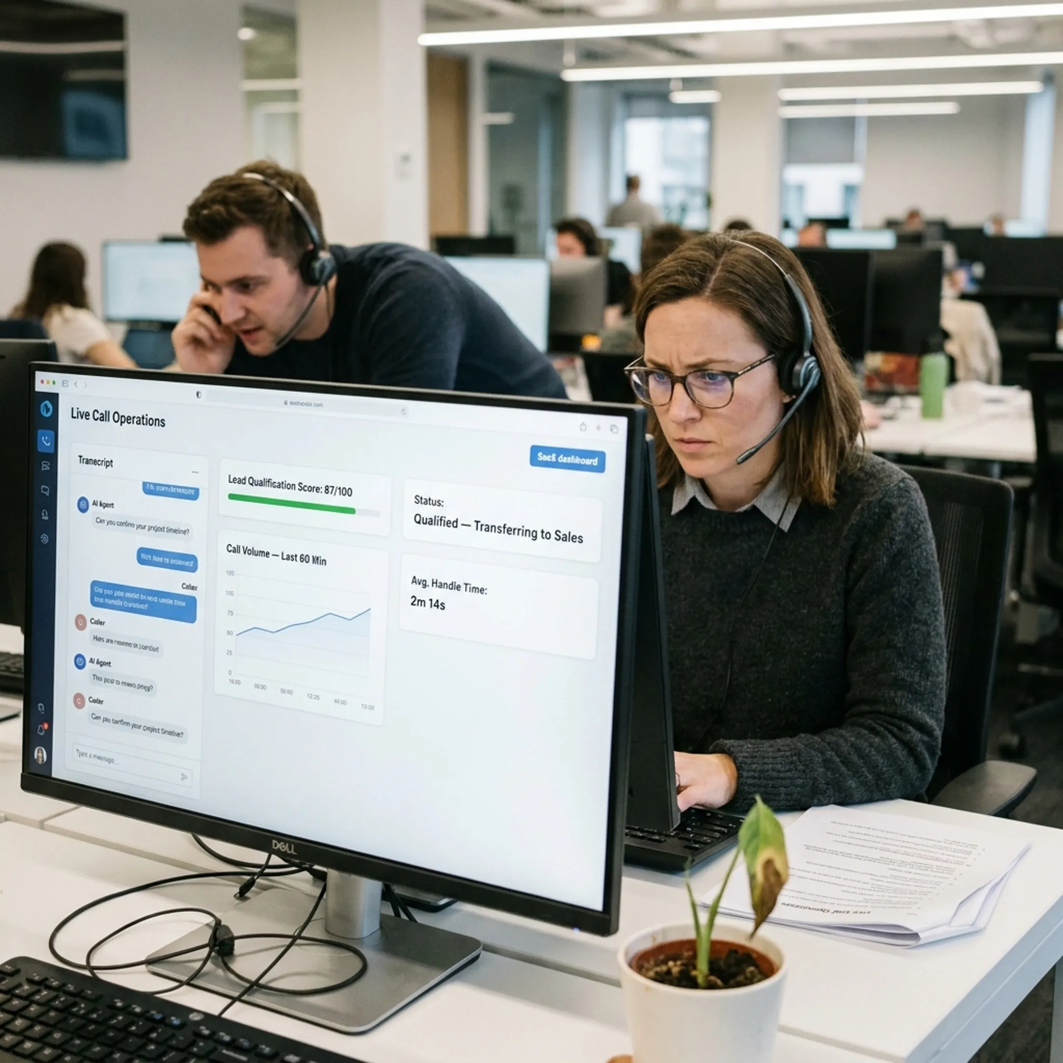 AI voice agent handling a customer call for a performance marketing campaign