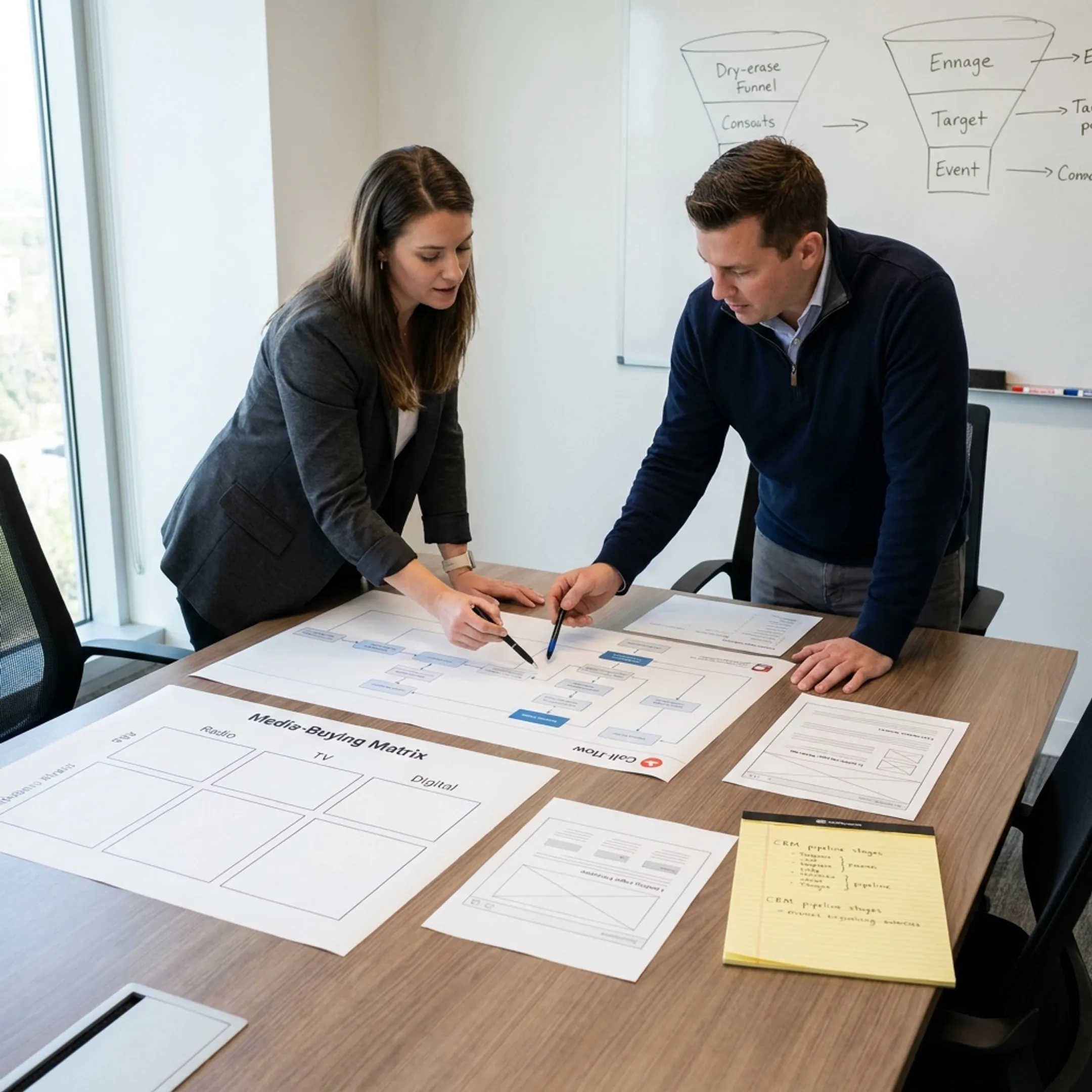 Direct marketing professionals planning a performance-based campaign