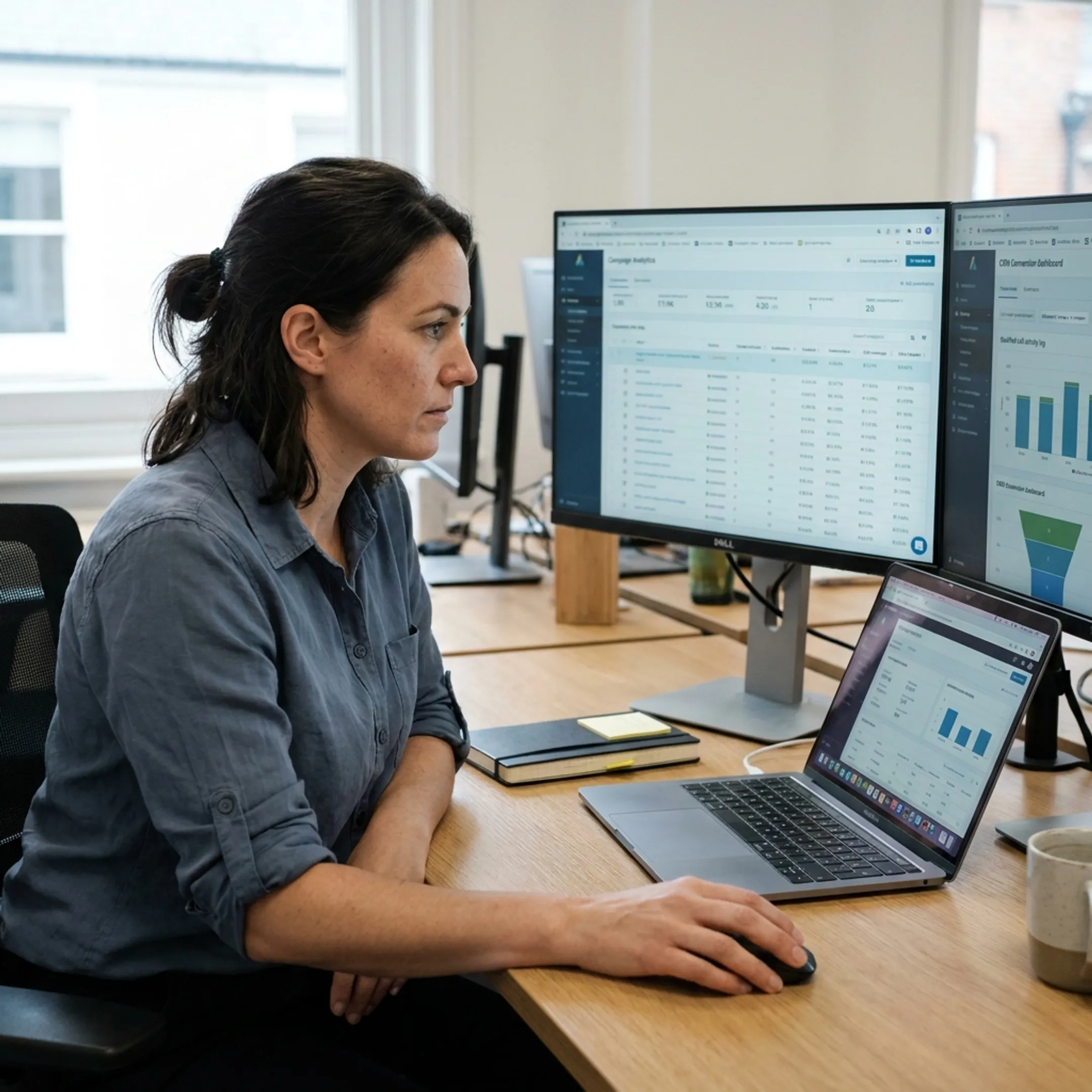 Lead generation strategist analyzing campaign performance