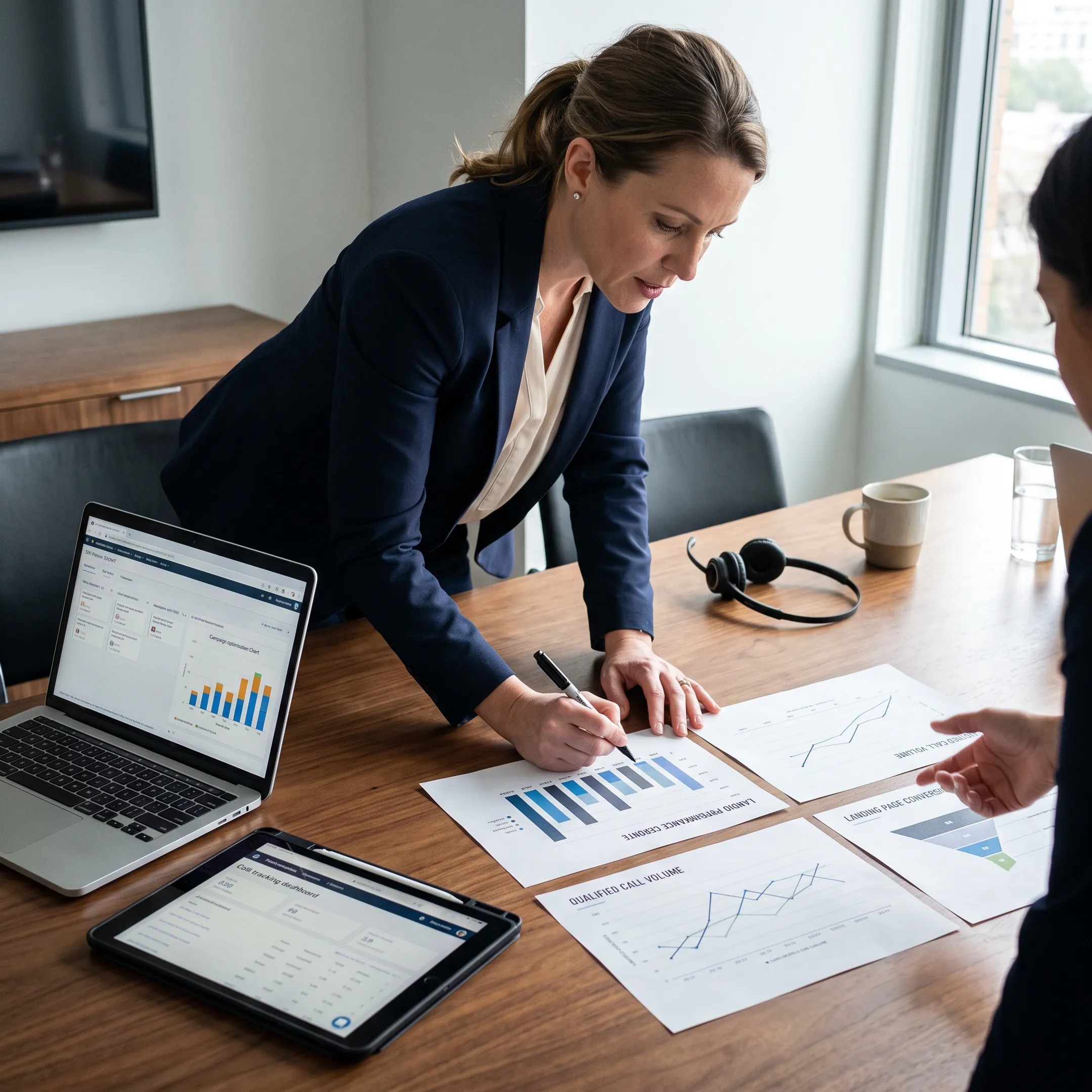 Strategist planning a performance-based outbound marketing campaign