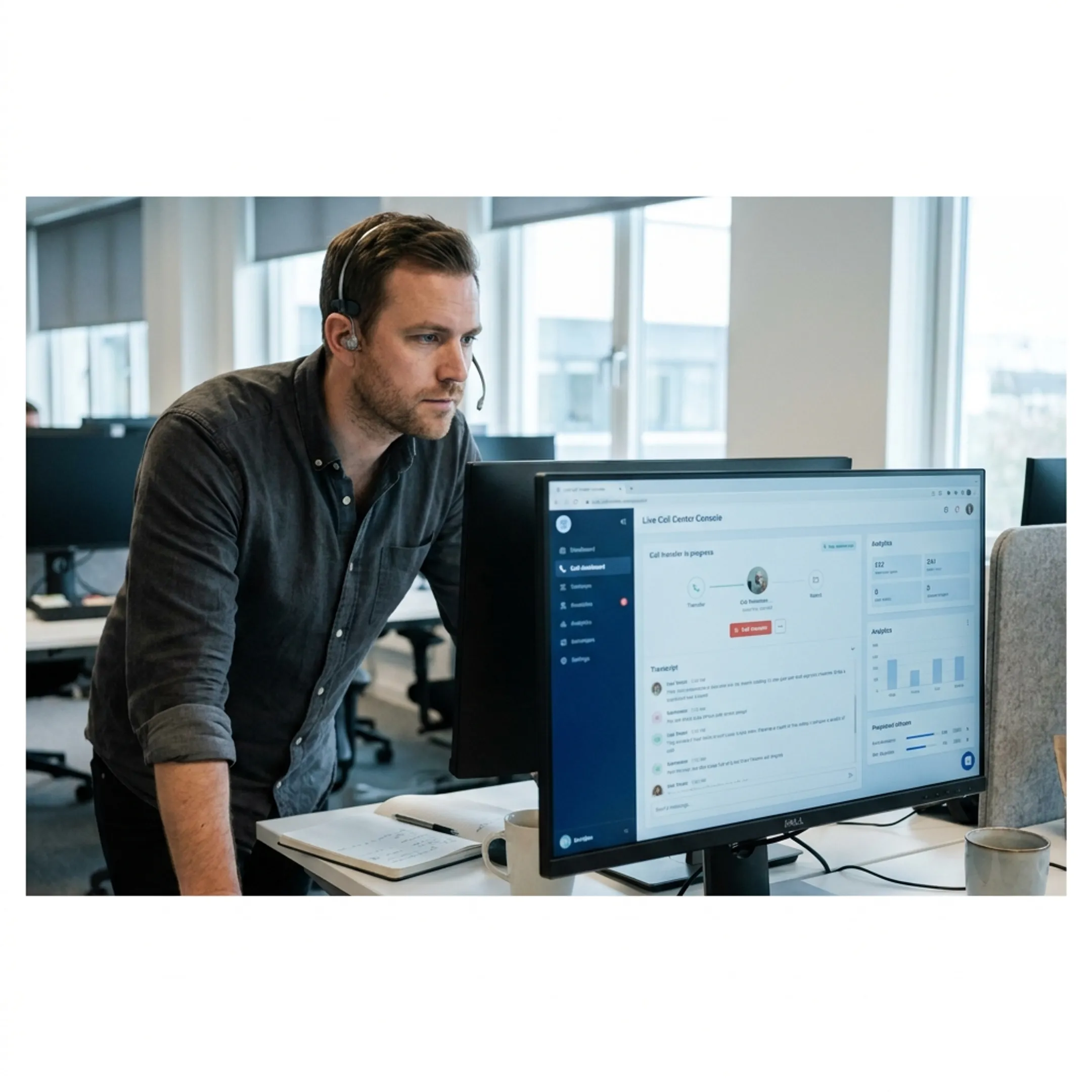 AI voice agent handling customer service calls for a business