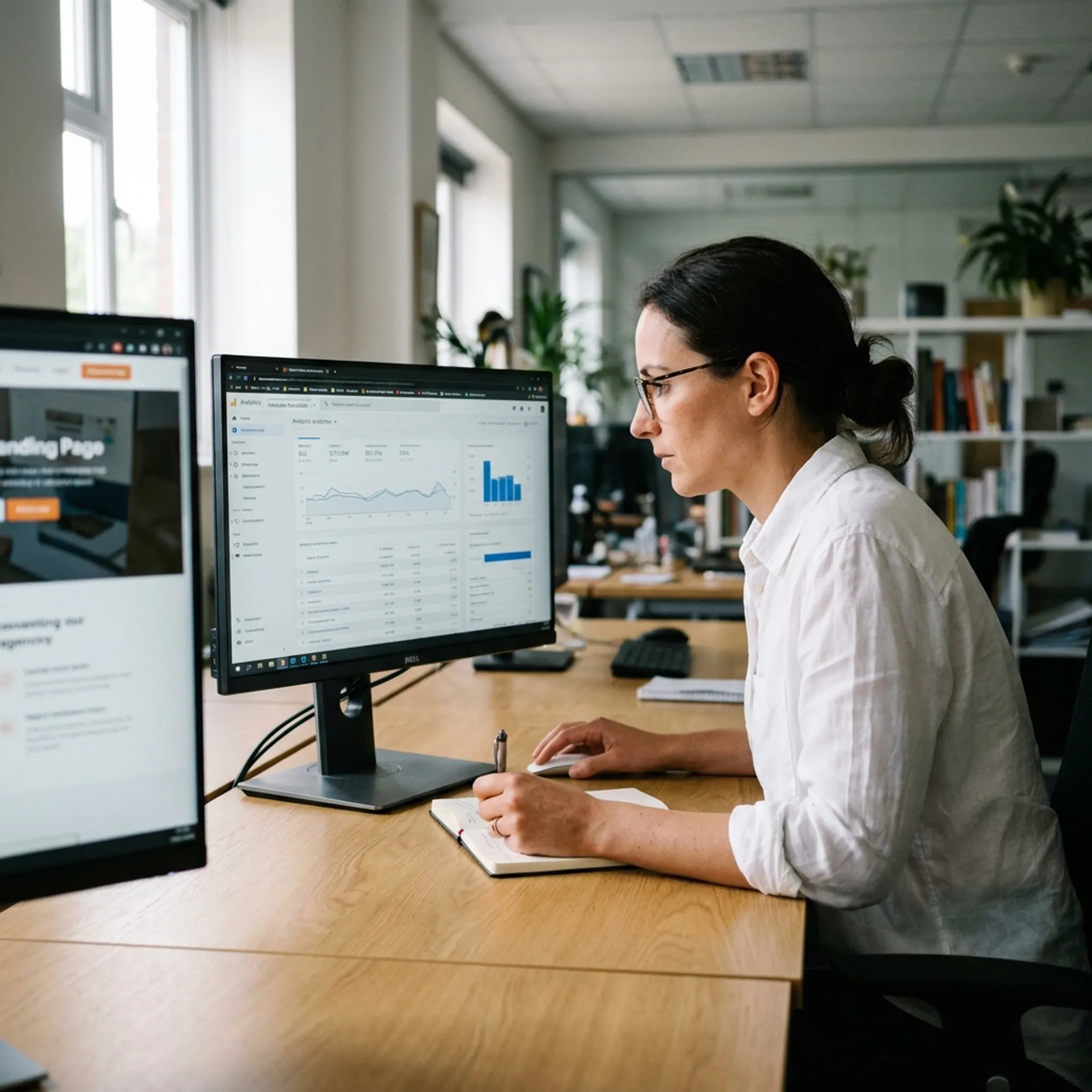 Performance marketing specialist analyzing lead generation results