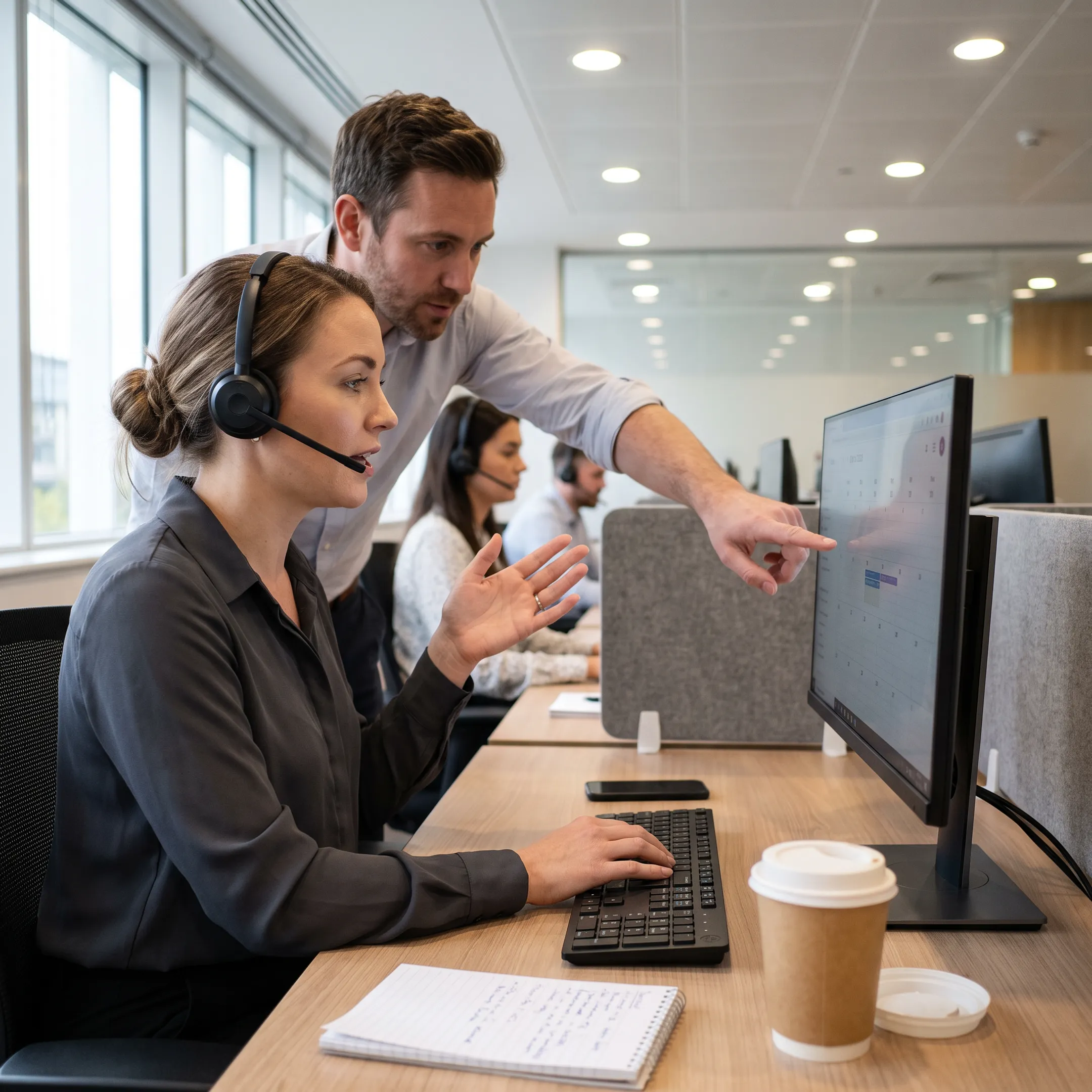 AI telephone assistant managing a customer call for a business